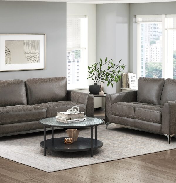 9637BRG Seating-Cazon Collection 2pc Set: Sofa, Love