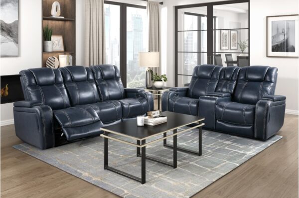 9640BU Seating-Keziah Collection 2pc Set: Sofa, Love (Power)