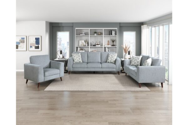 9644BGY Seating-Broadway Collection 2pc Set: Sofa, Love