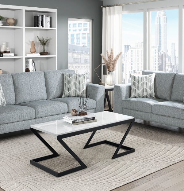 9644BGY Seating-Broadway Collection 2pc Set: Sofa, Love