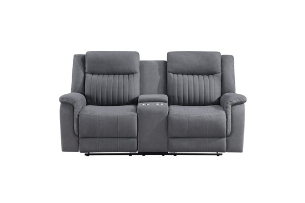 9646GY Seating-Dean Collection 2pc Set: Sofa, Love