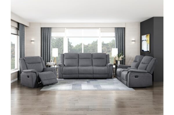 9646GY Seating-Dean Collection 2pc Set: Sofa, Love