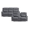 9646GY Seating-Dean Collection 2pc Set: Sofa, Love