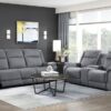 9646GY Seating-Dean Collection 2pc Set: Sofa, Love