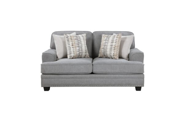 9648GY Seating-Bradford Collection 2pc Set: Sofa, Love