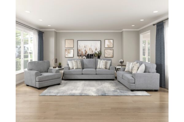 9648GY Seating-Bradford Collection 2pc Set: Sofa, Love