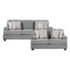 9648GY Seating-Bradford Collection 2pc Set: Sofa, Love