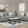 9648GY Seating-Bradford Collection 2pc Set: Sofa, Love