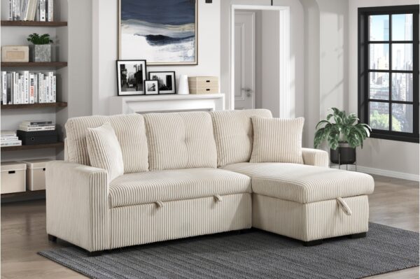 9649BE Seating-Rhett Collection 3-Piece Reversible Sectional...