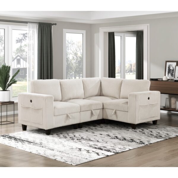 9650BE*4SC 4-Piece Sectional with Stora...