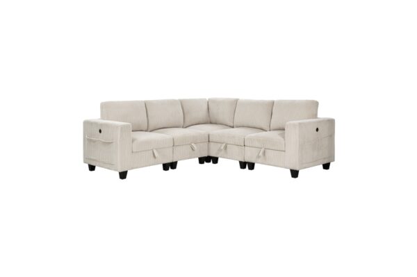 9650BE Seating-Walterboro Collection 5-Piece Sectional with Stora...