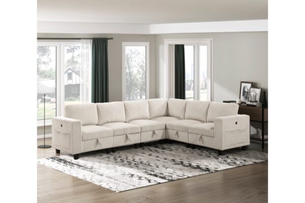 9650BE Seating-Walterboro Collection 5-Piece Sectional with Stora...