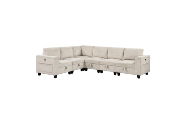 9650BE Seating-Walterboro Collection 5-Piece Sectional with Stora...