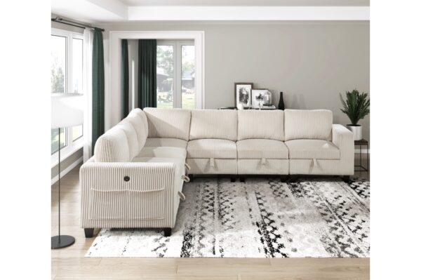 9650BE Seating-Walterboro Collection 5-Piece Sectional with Stora...