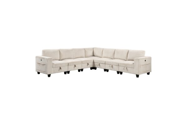 9650BE Seating-Walterboro Collection 5-Piece Sectional with Stora...