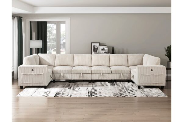 9650BE Seating-Walterboro Collection 5-Piece Sectional with Stora...