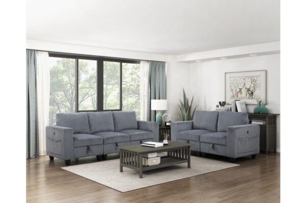 9650DG Seating-Walterboro Collection 5-Piece Sectional with Stora...