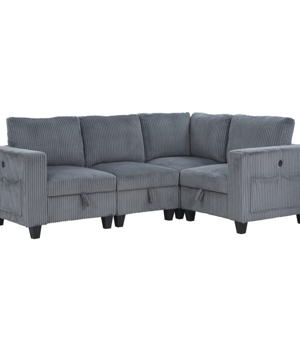9650DG*4SC 4-Piece Sectional with Stora...