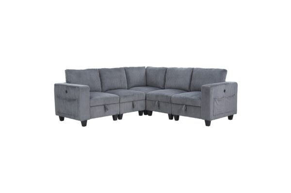 9650DG Seating-Walterboro Collection 5-Piece Sectional with Stora...
