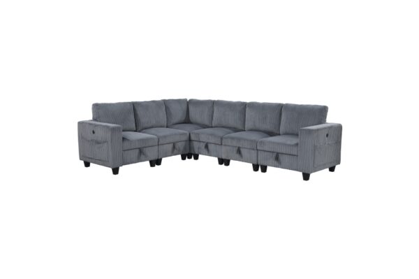 9650DG Seating-Walterboro Collection 5-Piece Sectional with Stora...