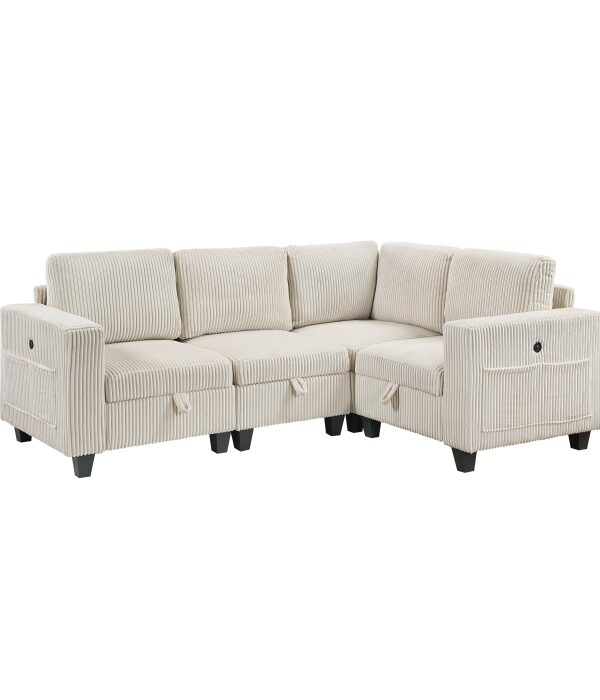 9650NBE*4SC 4-Piece Sectional with Stora...