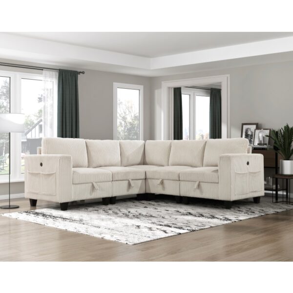 9650NBE*5SC 5-Piece Sectional with Stora...