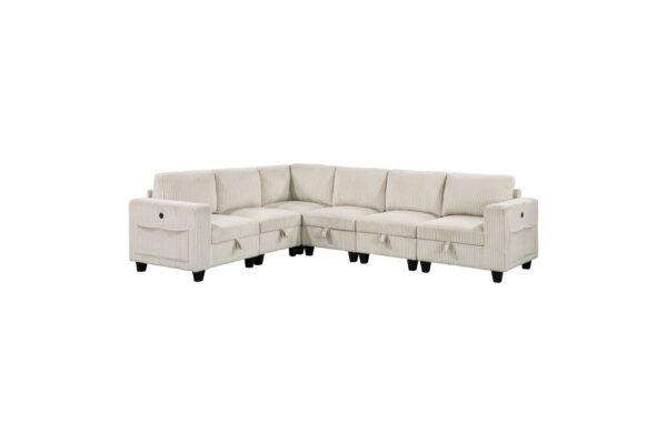 9650NBE Seating-Walterboro Collection 5-Piece Sectional with Stora...