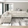 9650NBE Seating-Walterboro Collection 5-Piece Sectional with Stora...