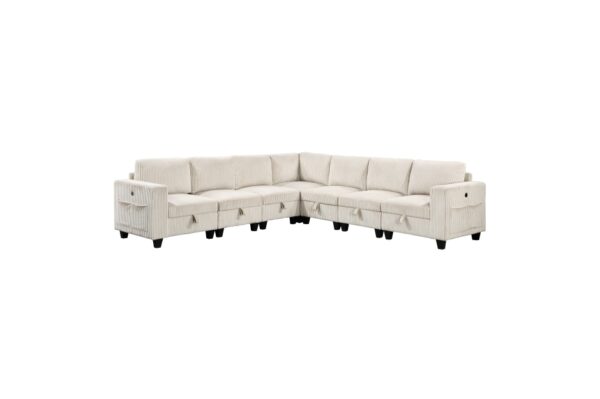 9650NBE Seating-Walterboro Collection 5-Piece Sectional with Stora...
