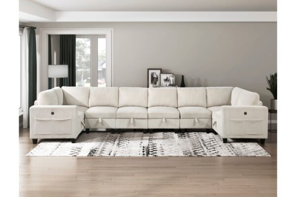 9650NBE Seating-Walterboro Collection 5-Piece Sectional with Stora...