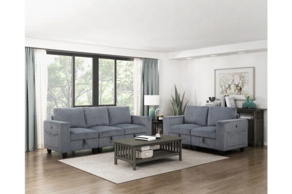 9650NDG Seating-Walterboro Collection 5-Piece Sectional with Stora...
