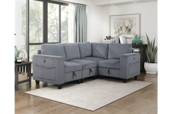 9650NDG Seating-Walterboro Collection 5-Piece Sectional with Stora...