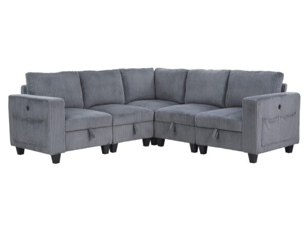 9650NDG*5SC 5-Piece Sectional with Stora...