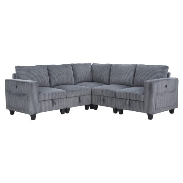 9650NDG*5SC 5-Piece Sectional with Stora...
