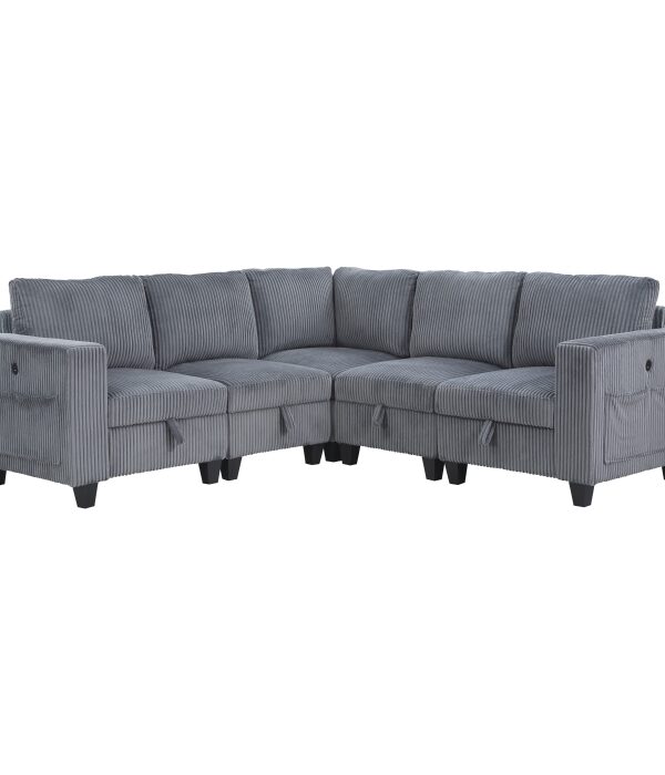 9650NDG*5SC 5-Piece Sectional with Stora...