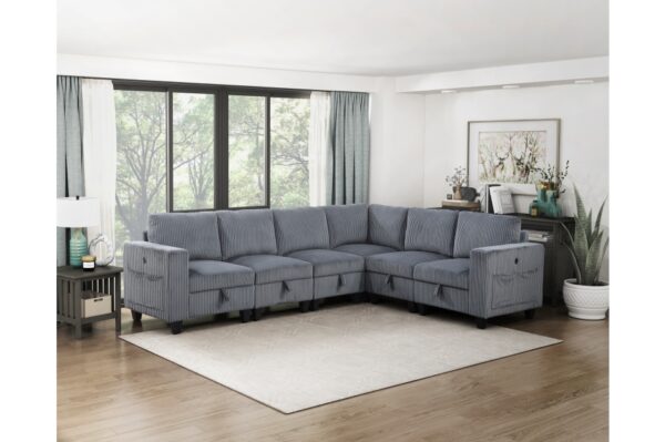 9650NDG Seating-Walterboro Collection 5-Piece Sectional with Stora...