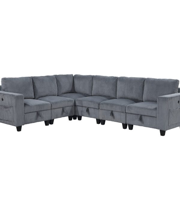 9650NDG*6SC 6-Piece Sectional with Stora...