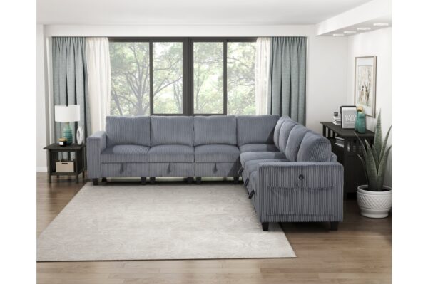 9650NDG Seating-Walterboro Collection 5-Piece Sectional with Stora...