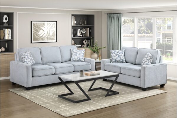9660GY Seating-Gael Collection 2pc Set: Sofa, Love
