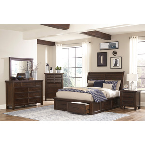 HE-1559-1  Queen Platform Bed with Storage Footboard and Side Rails