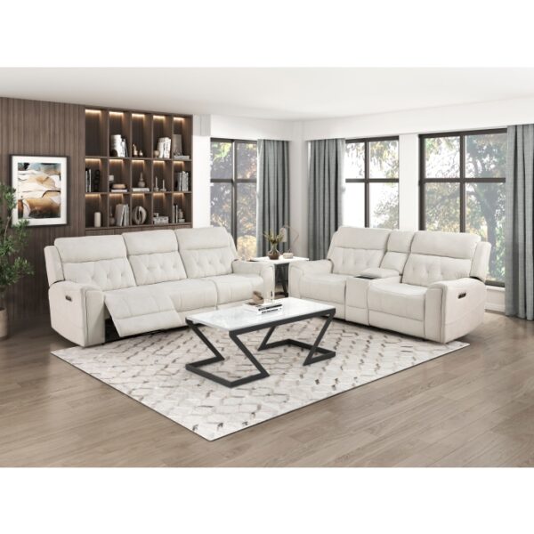 9670BE-3PWH Power Double Reclining Sofa ...