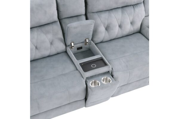 9670GY Seating-Celeste Collection 2pc Set: Sofa, Love (Power)