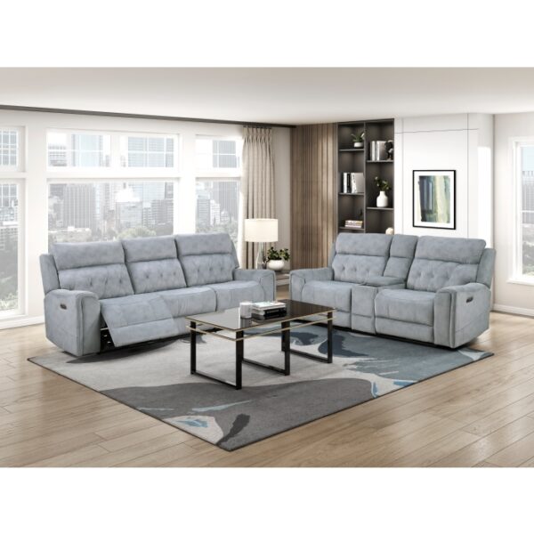 9670GY-3PWH Power Double Reclining Sofa ...