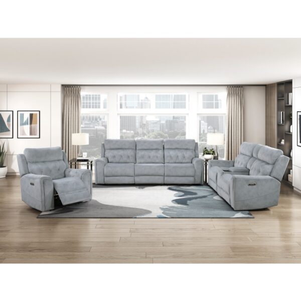 9670GY-3PWH Power Double Reclining Sofa ...