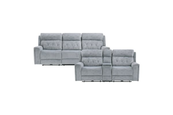 9670GY Seating-Celeste Collection 2pc Set: Sofa, Love (Power)
