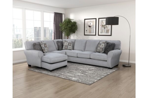 9679GY Seating-Kieran Collection 2-Piece Reversible Sectional