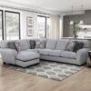 9679GY Seating-Kieran Collection 2-Piece Reversible Sectional
