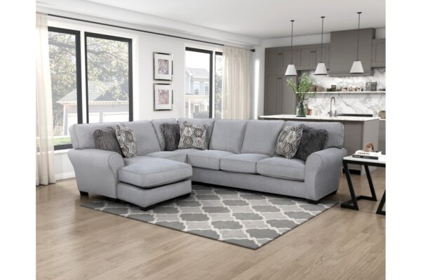 9679GY Seating-Kieran Collection 2-Piece Reversible Sectional