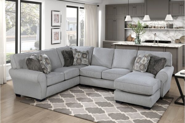 9679GY Seating-Kieran Collection 2-Piece Reversible Sectional