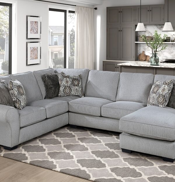 9679GY Seating-Kieran Collection 2-Piece Reversible Sectional